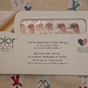Color Street Nail Polish Strips - Red and White Swirl